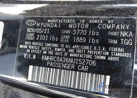 2022 Hyundai Venue Sel из США, поврежденный, VIN KMHRC8A36NU152706